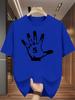 Unisex White Crew Neck Tee Hand Print Number Five Pattern Oversized Short Sleeve Unisexs Summer Streetwear Casual Daily Basic Wear Top