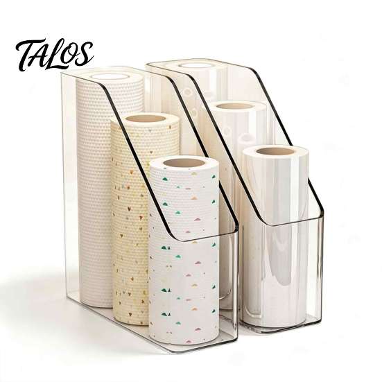 Durable Household Storage Kitchen Cling Film Organizer, Space Saving Box, Large Bedroom Organization Supplies Capacity Vertical Bin, for Food Foil And
