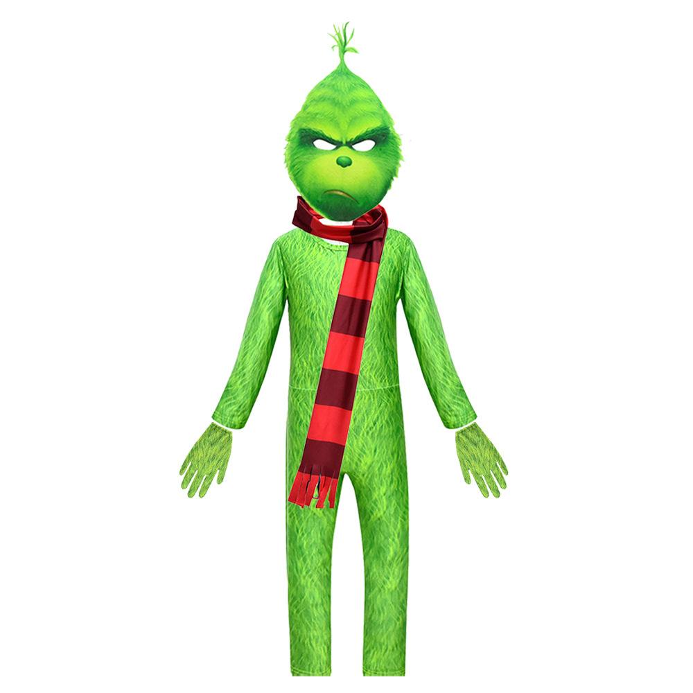 Costume Cosplay W Grinch ha rubato il Natale costume cosplay capelli verdi TheGrinch tuta intera