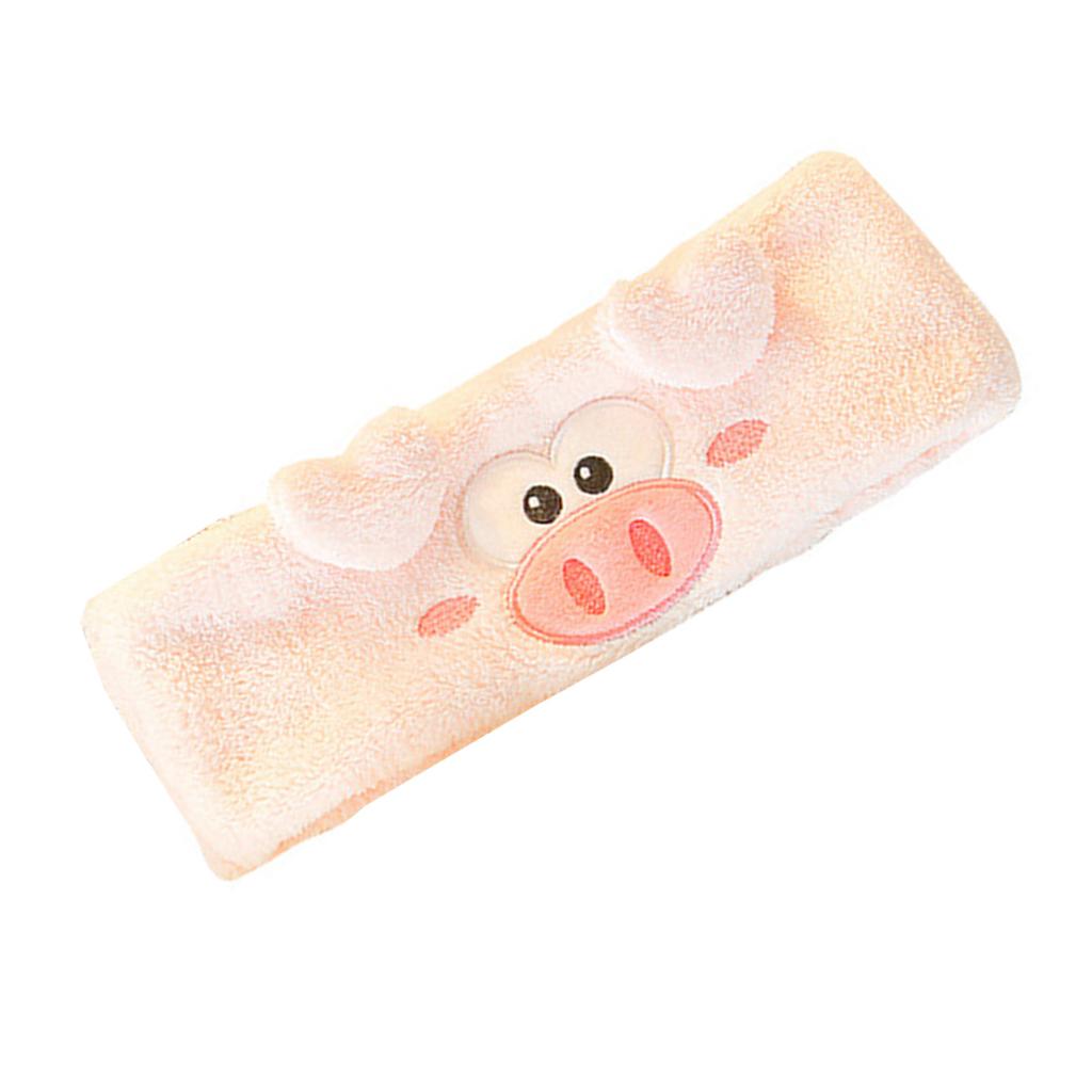 Elastic Women Shower Hairband Face Washing Headband Cute Piggy Plush Face Wash Hairband Home Makeup Headband