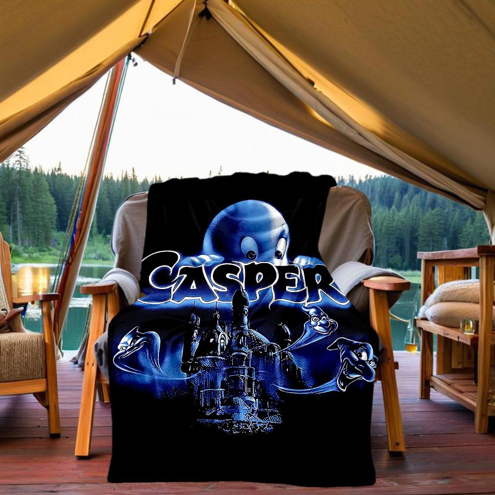 

1pc Casper the Friendly Ghost Outdoor Blanket Lightweight Flannel, Soft & Warm, All Season Use for Sofa, Outdoor, Camping, Living Room, Office, Chair 80x120cm