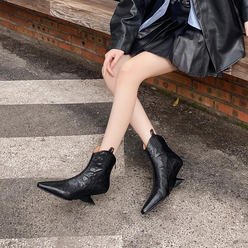 2024 Autumn HOT SALE Women Boots Ankle Boots Genuine Leather Shoes for Women Chelsea Short Boots Chunky Heel Ladies Women Shoes
