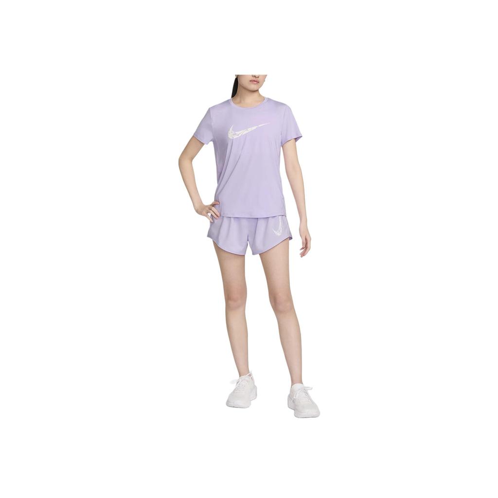 Nike Logo Rundhals Casual Pullover Kurzarm T-Shirt Damen T-Shirt Helllila FN2619-512
