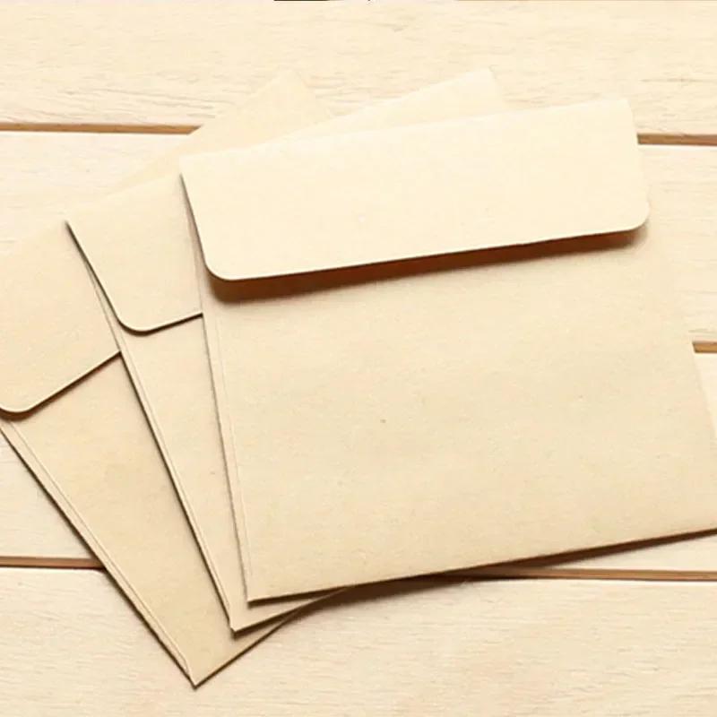 10 sztuk Mini Koperta Kwadrat Cukierkowy Kolor List Papier Kraft Papier Karta Papeteria Puste Artykuły Biurowe Dla Studentów Urodziny 10x10cm