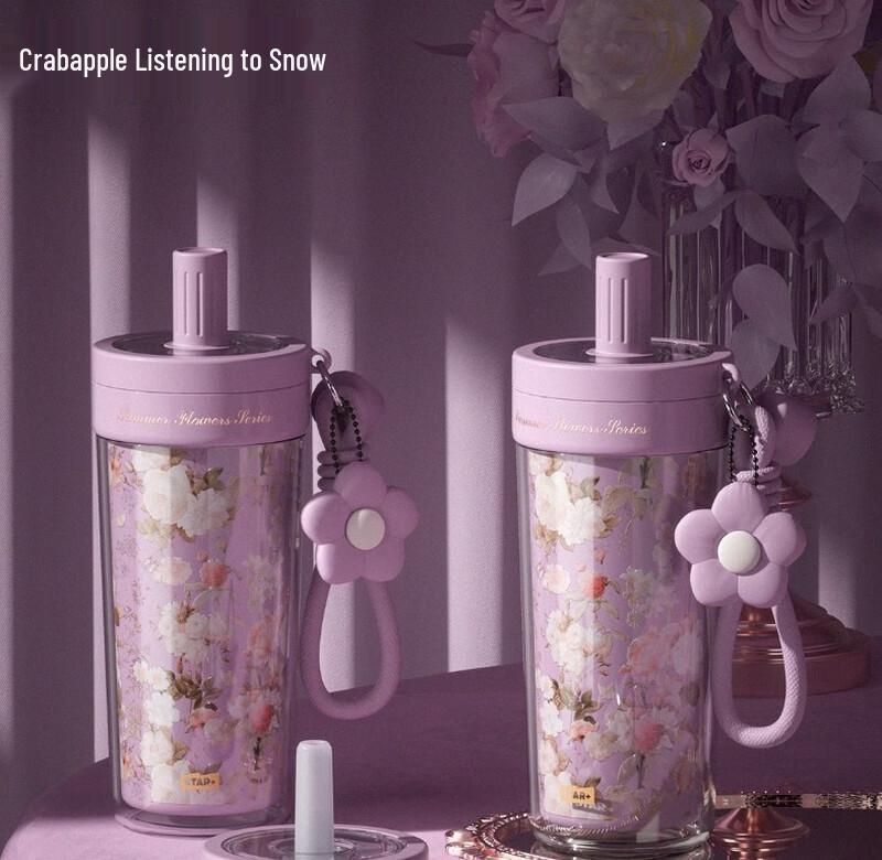 Shidajia Portable High-Temperature Straw Water Bottle 500ml