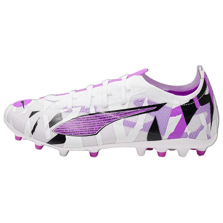 New PUMA Anti Slip Wear Resistant Soccer Shoes Unisex White Purple 108791-01