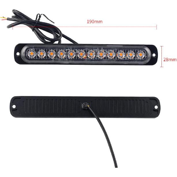 Anki HappiGo ANKIA 2PCS LED Side Marker Strobe Warning Lights Grille Lamp Flashing Beacon Blinker Emergency Hazard for Tow Car Truck Trailer Pickup