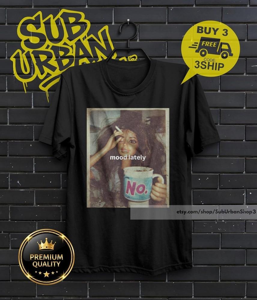 Woman Trending TeeFunny Mood Lately Doll Face MemeViral Trend TShirt XXXL