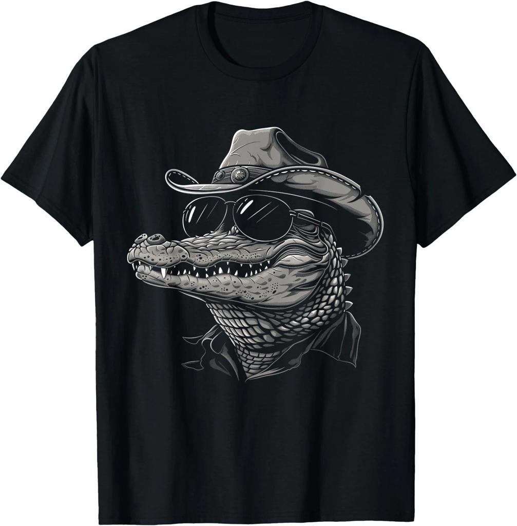 Alligator Cowboy Hat Gator Crocodile Reptile Lover Funny T-Shirt