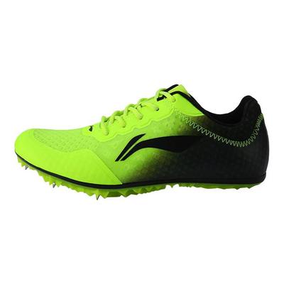 Li Ning Track Spikes Professional Breathable Support Low Top Running Shoes Unisex Shoes Fluorescent-Green Black LJJO118-1