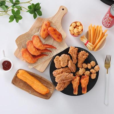 Creative PVC Fried Chicken & Fries Refrigerator Magnets - Chicken Legs, Wings & Fries Decorative Props