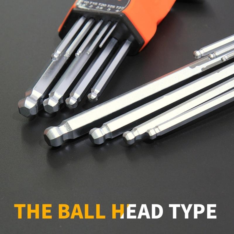 Professional L Type Screwdriver Kit 9 Size Ergonomic Hand Tool Hex Key For Machinery And Electronics