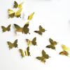 12pcs 3D Mirror Butterfly Wall Stickers Removable DIY Wall Painting Party Wedding Decoration Living Room Decals Home Room Decor