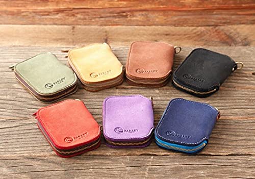 PARLEY Elk Key Case for Smart Keys, Deerskin Leather, Available in 7 Colors: Black, Red, Purple, Brown, and Navy, FE-68 (Black)