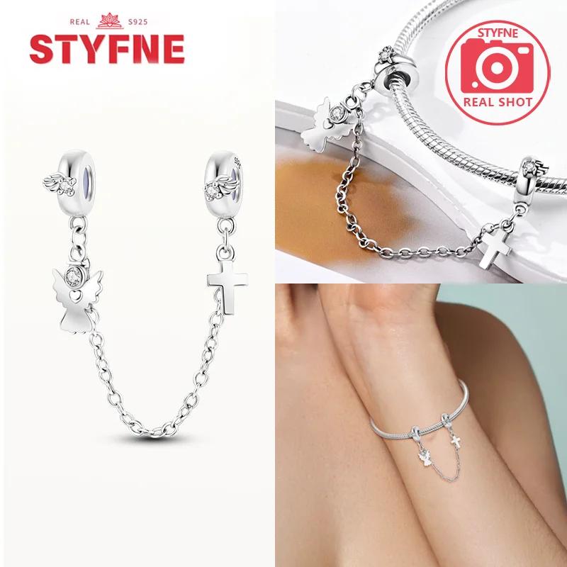 New Silver 925 Angel Sculpture Charms Heart Beads Fit Bracelet for Women Jewelry Party Beads DIY Fine Jewelry Gifts