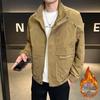 Trendy Men's Stand-Collar Padded Workwear Jacket - Warm, Loose, Versatile Autumn/Winter Outerwear
