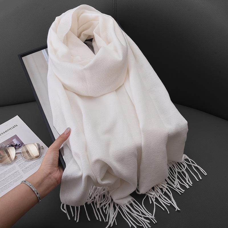 Winter women's red imitation cashmere scarf high sense 2025 will scarf soft temperament versatile warm shawl men
