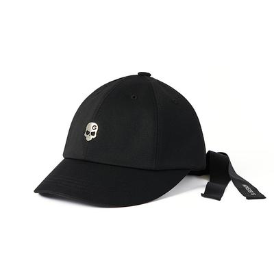 Monseuteoji Ribbon Wide Ball Cap Black Mc24Rbb-188