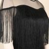 Women Black Tassel Long Dress Patchwork Mesh See Through Party Event Tight Bodycon Prom Dresses Plus Size