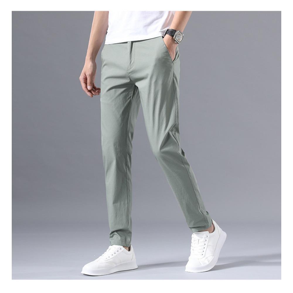 Ice Silk Men's Loose Straight Leg Men's Pants Trendy Business Quick Drying Summer Thin Casual Pants