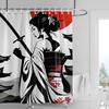 Cortină de duș în stil japonez Gogi cu personaj retro imprimat, rezistentă la decolorare, cortină despărțitoare pentru baie, pentru hotel, decorațiune pentru casă