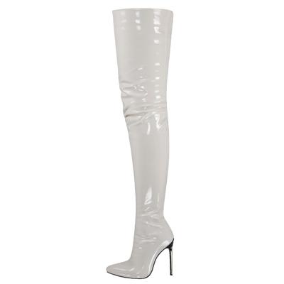 Plus Size48 Women's Knee High Boots Cross-border Plus Size Metal Heel Fashion 12cm Heel Height Platform Shoes Boots Women