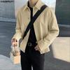 Spring Men Casual Lapel Long Sleeve Buttons Up Cargo Jackets Coats