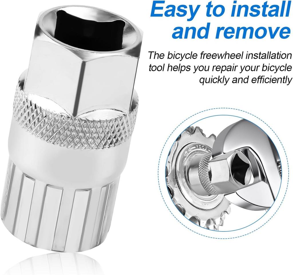 12-Spline Freewheel Remover Tool – Universal Bike Freewheel Lockring Wrench for 6-12 Speed Screw-On Freewheels