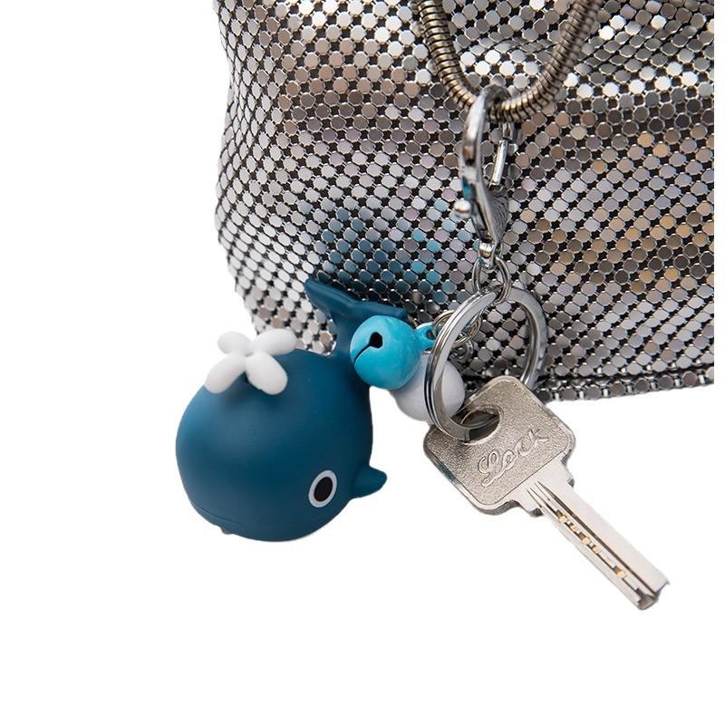 Whale LED Sound Keychain Mini Flashlight & Bag Pendant