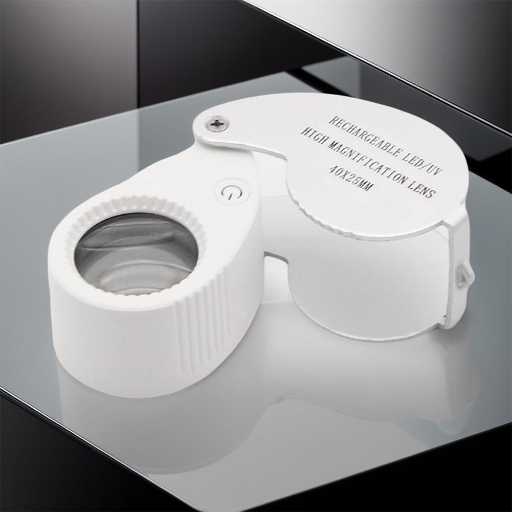 40X/60X Vergrößerungslupe mit LED-Licht Juwelierlupe Lupe Augenlupe Juwelierlupe für Schmuck Briefmarken Gesteinssammlung