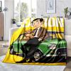 Mr Bean Theme Printed Blanket - Perfect for Couch, Bed, Travel & Outdoor Use | Machine Washable, Cozy & Durable.