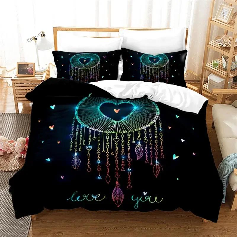 Luxury New 3D Print Dreamcatcher Duvet Cover Bohemia Mandala Feathers Bedding Set Microfiber Exotic Floral Cover King