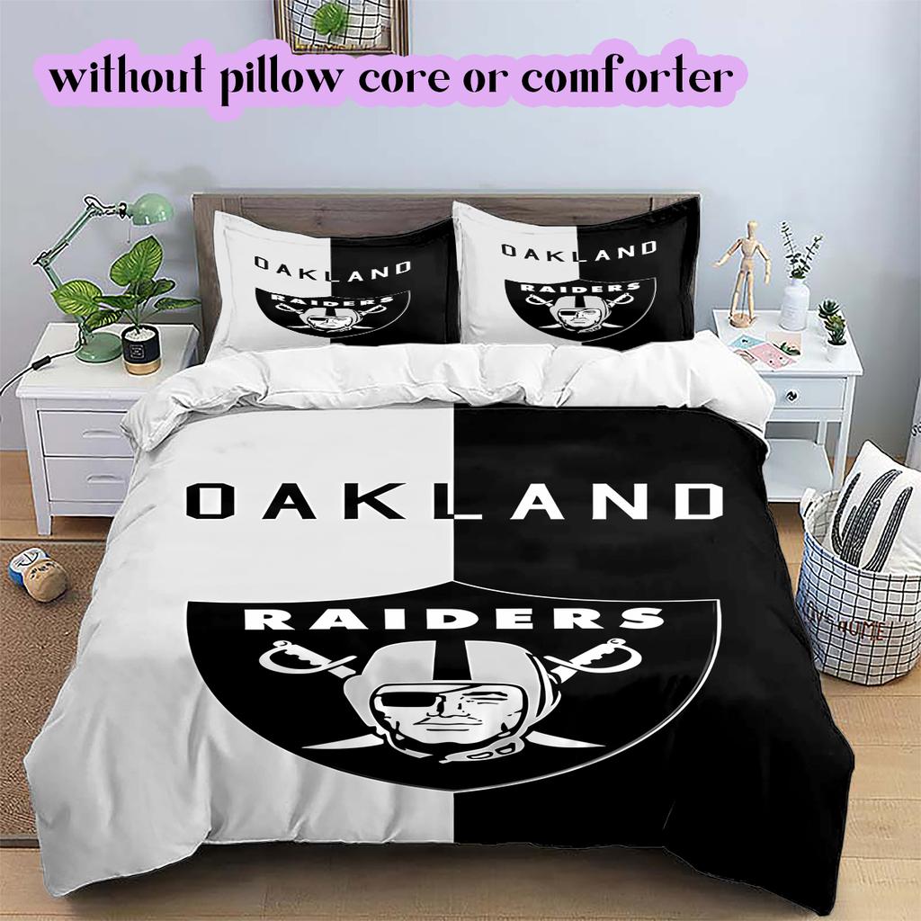 Las Vegas Raiders Vzor Povlečení Přikrývka Sada Povlak na přikrývku Povlak na polštář Domácí Dekorace Narozeninový Dárek (1 * povlak na peřinu + 2 * povlak na polštář, bez jádra)