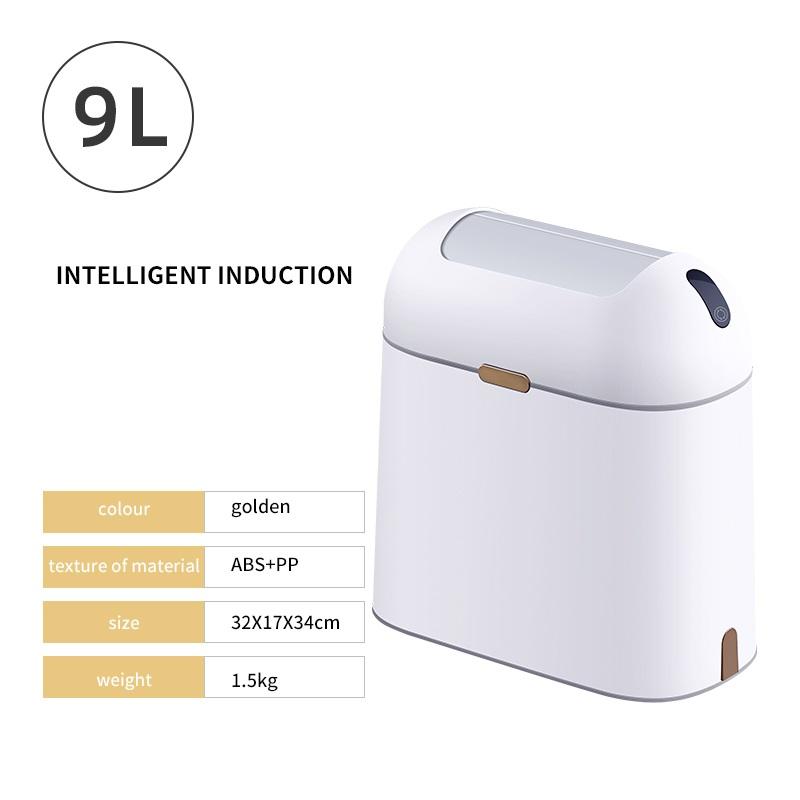 9L Smart Strong Sensor Garbage Bin Kitchen Bathroom Toilet Trash Can  Automatic Induction Waterproof Narrow Bin For Home Bedroom