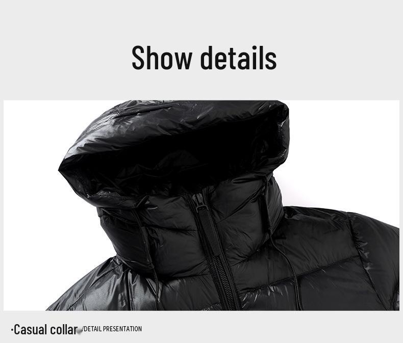 Black Gold Graphene Goose Down Jacket - Autumn/Winter Hooded Casual Fashion Outerwear