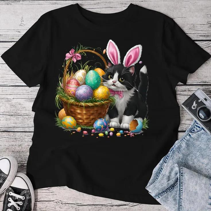 Easter Day Cat Bunny Ears Eggs Graphic Men Women Kids Funny TShirt Shirts for Women Graphic T Shirts