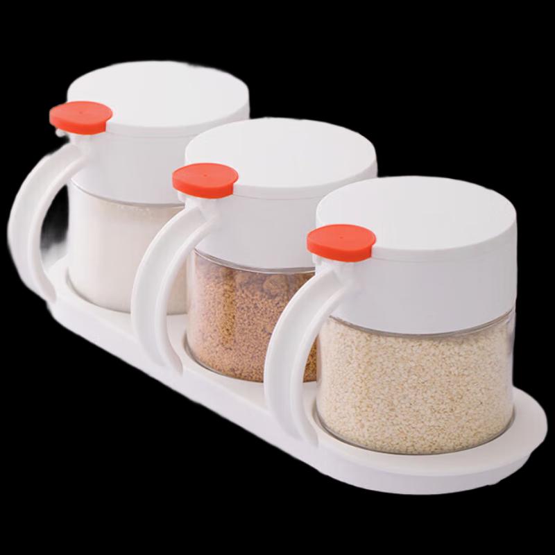 Chahua Polka Dot Press-to-Open Seasoning Jar Set