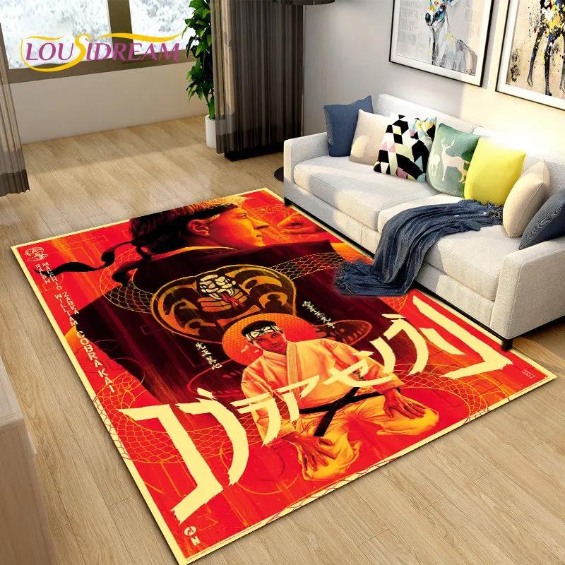 Cobra Kai Amanda TV-Karate-Teppich, groß, Teppich für Wohnzimmer, Schlafzimmer, Sofa, Fußmatte, Dekoration, rutschfeste Bodenmatte für Kinderspiele