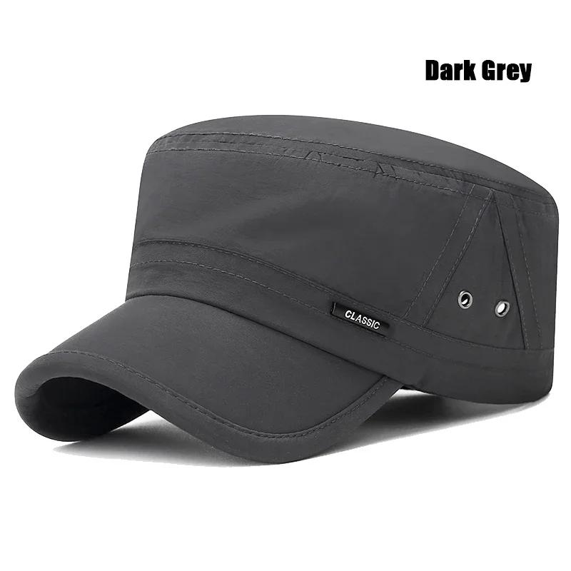 New Summer Mens Hat Quick-Drying Flat Hats Spring and Summer Sun Protection Hat Light Breathable Duckbill Cap