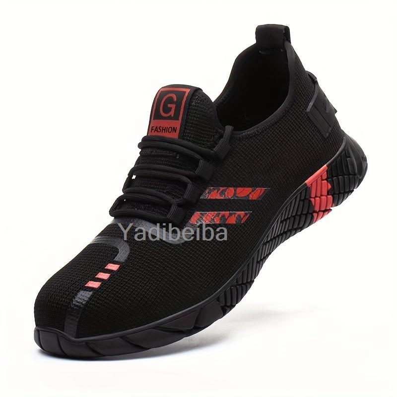 

Мужские рабочие ботинки со стальным носком, дышащие, легкие, неразрушимые, строительные, рабочие ботинки, кроссовки с защитой от проколов для мужчин 37 красный