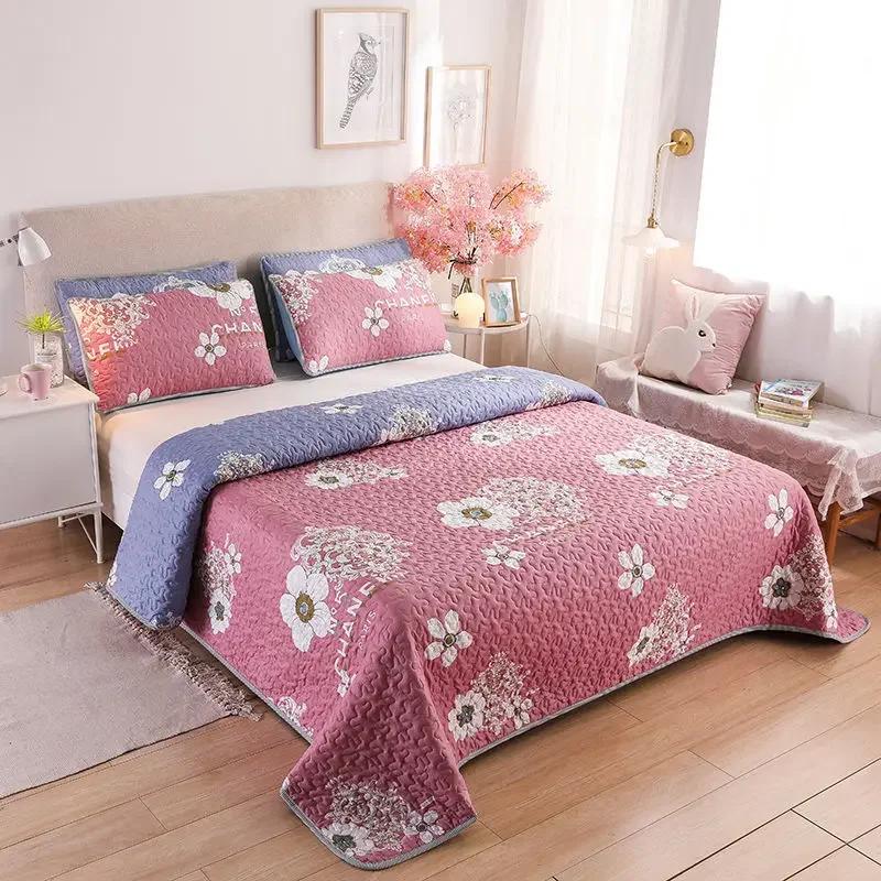 Tagesdecke Gewaschene Baumwolle Gesteppte Bettdecke Queen King Size Ländlicher Stil Rutschfestes Laken Decke Steppdecke Warm Bedruckte Bettwäsche