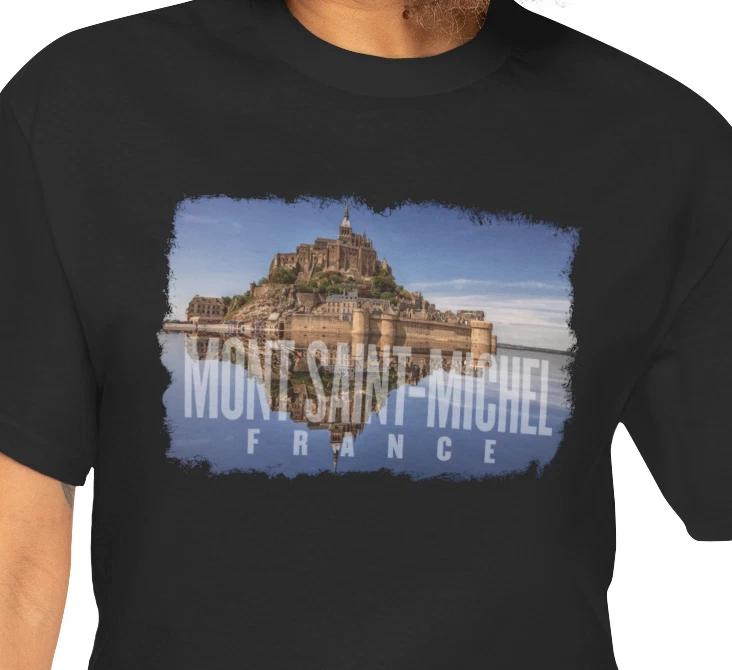 Mont Saint-Michel France Tee | Travel Landmark Shirt, Normandy Souvenir XL