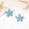 Colorful Drop Oil Simple Metal Geometric Starfish Earrings for Women Ocean Leisure Style Exquisite Earrings Jewelry Accessories
