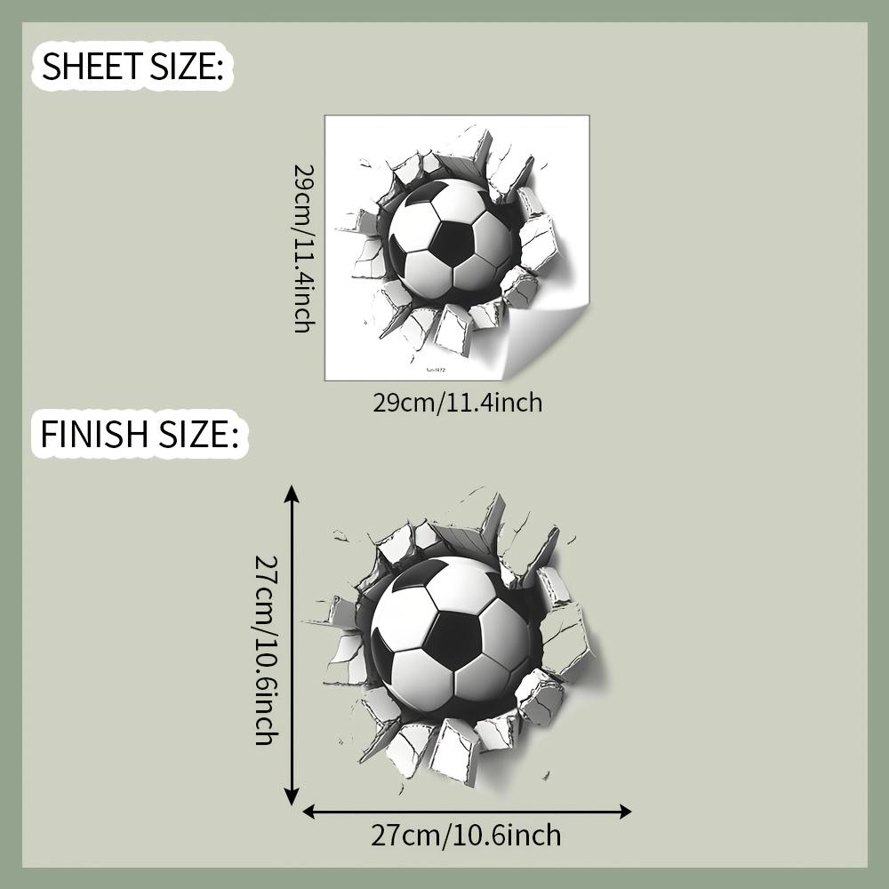 1pc Football Wall Sticker, Removable Waterproof PVC Decal for Walls,Doors,Cabinets,and Window Decorations,living room decoration