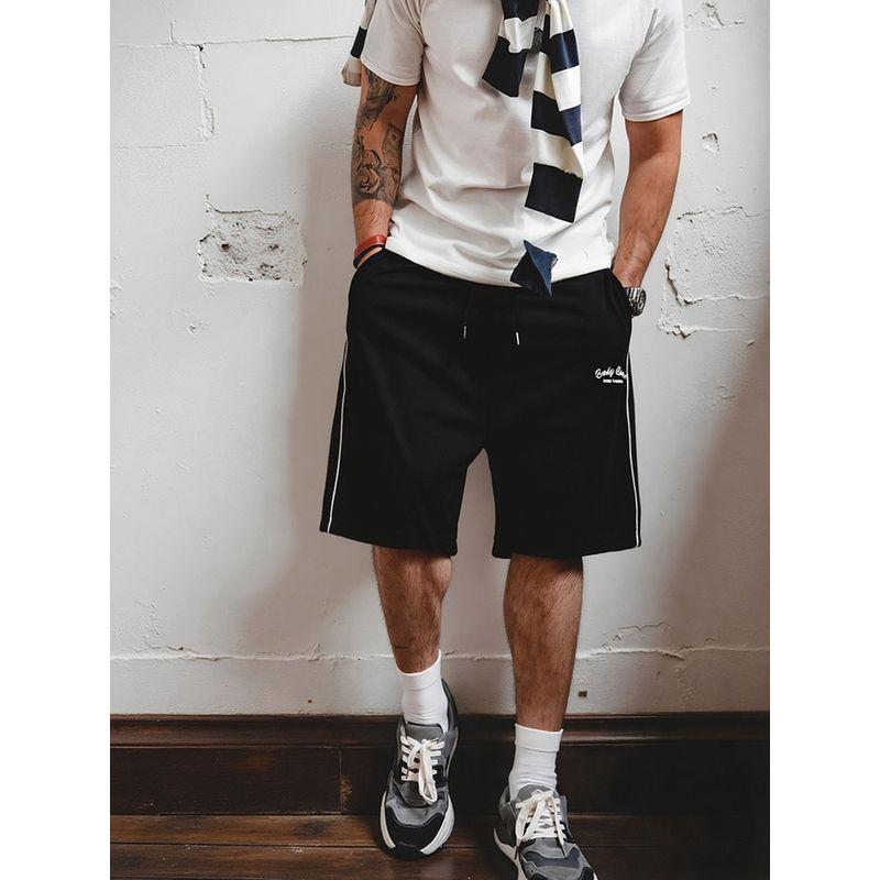 Foreign Trade Export to Domestic Sales American Embroidery Knitted Sports Shorts Men's Summer Fifth Pants Foreign Trade Men's Casual Pants