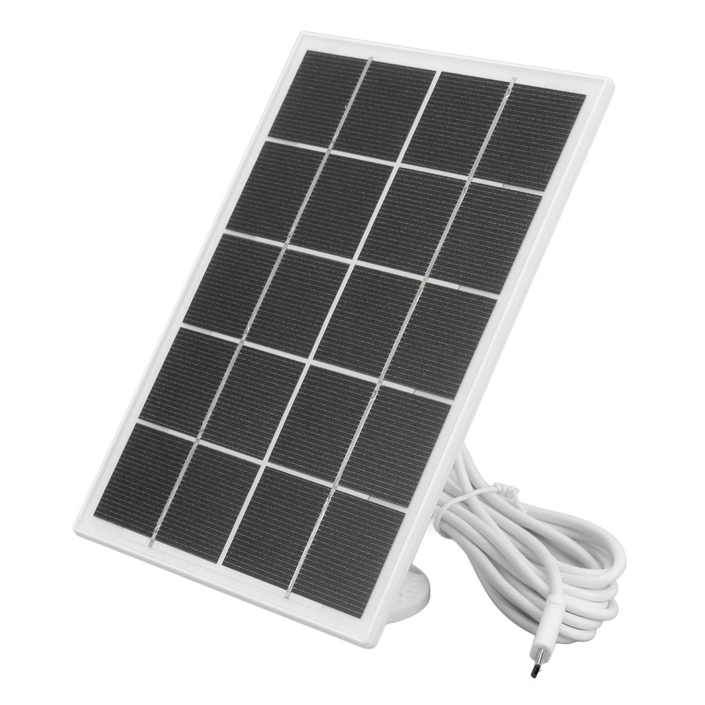 Camera Solar Charging Panel with Bracket 3W 5V Monocrystalline Silicon Type C Security Camera Solar Panel for   Devices
