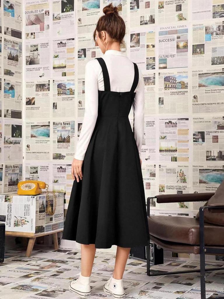 Plus Size Women's Casual Solid Color Woven Camisole Dress