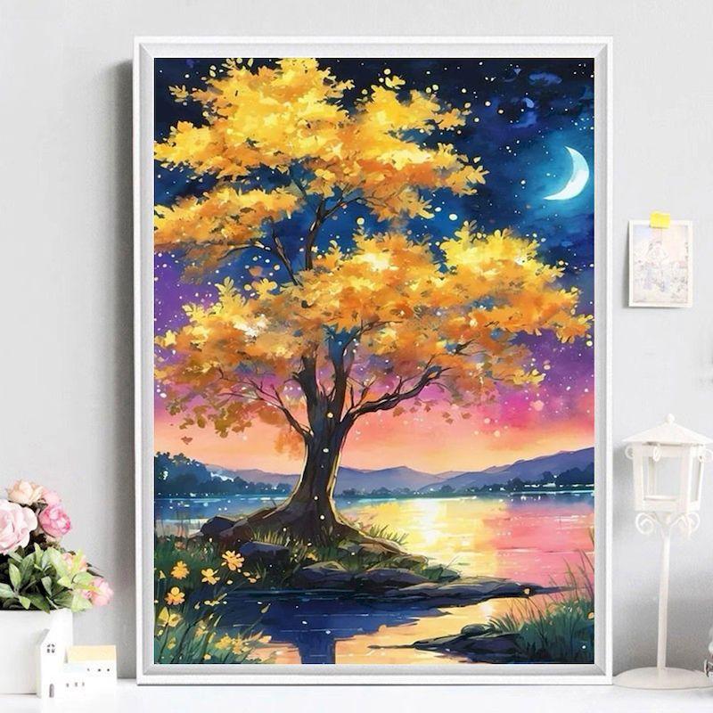 CHENISTORY DIY Painting By Numbers For Adults Landsape Oil Picture HandPainted Animals Coloring By Numbers Home Wall Art