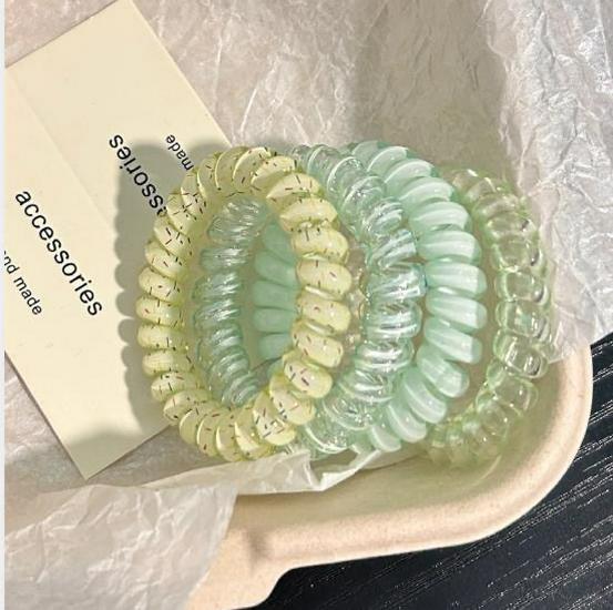 Wytrzymała Galaretkowa Bezszwowa Gumka do Włosów w Kształcie Sprężynki Telefonicznej - Wszechstronna, Świeży Styl Wiosennej Sprężynki do Letnich Kucyków