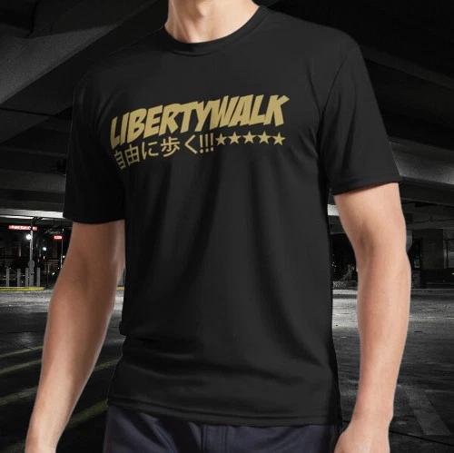 Liberty Walk Logo With Japanese T-Shirt Funny Size Mode American T-shirt XL